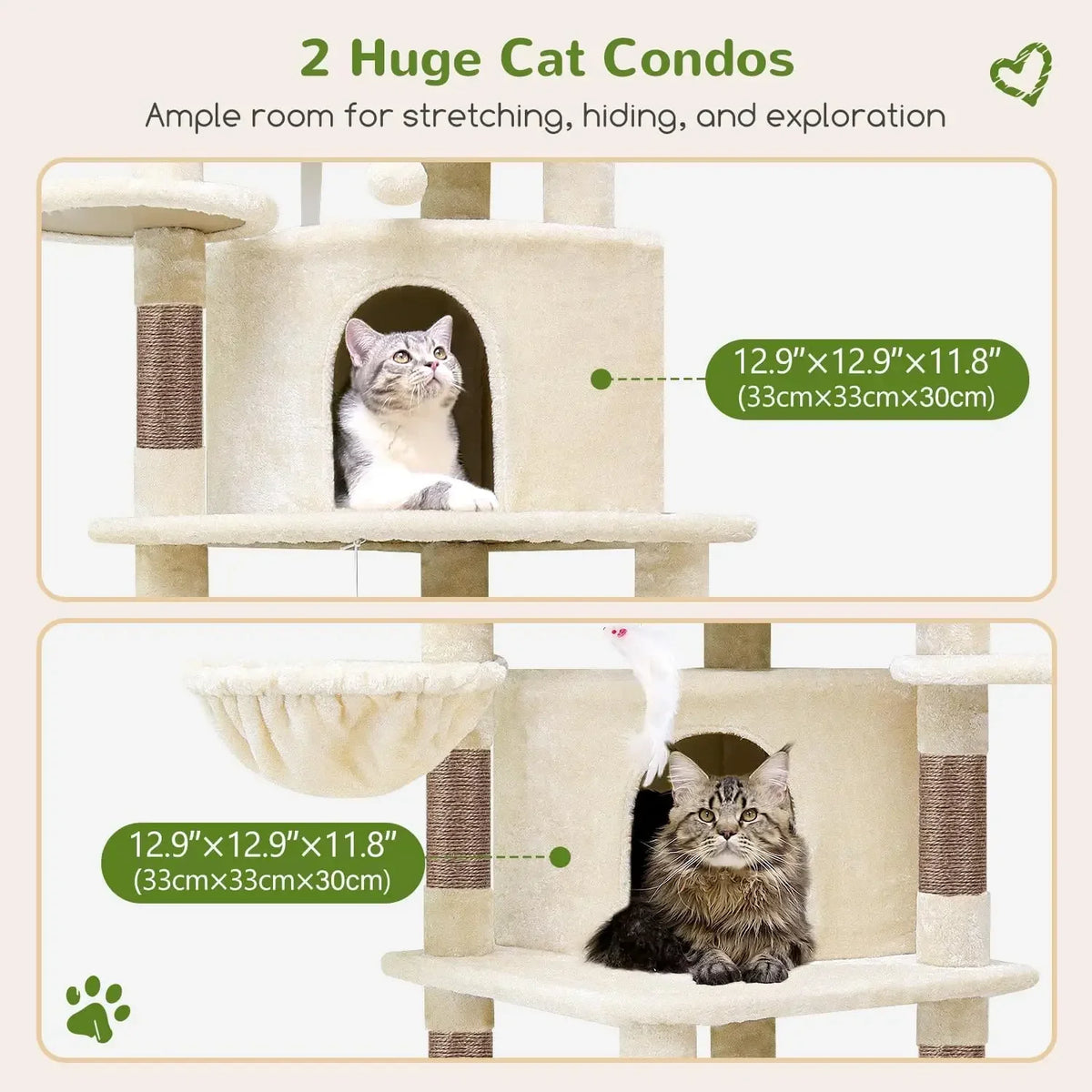 Corner Cat Tree Tower For Indoor Large Cats Four Levels
