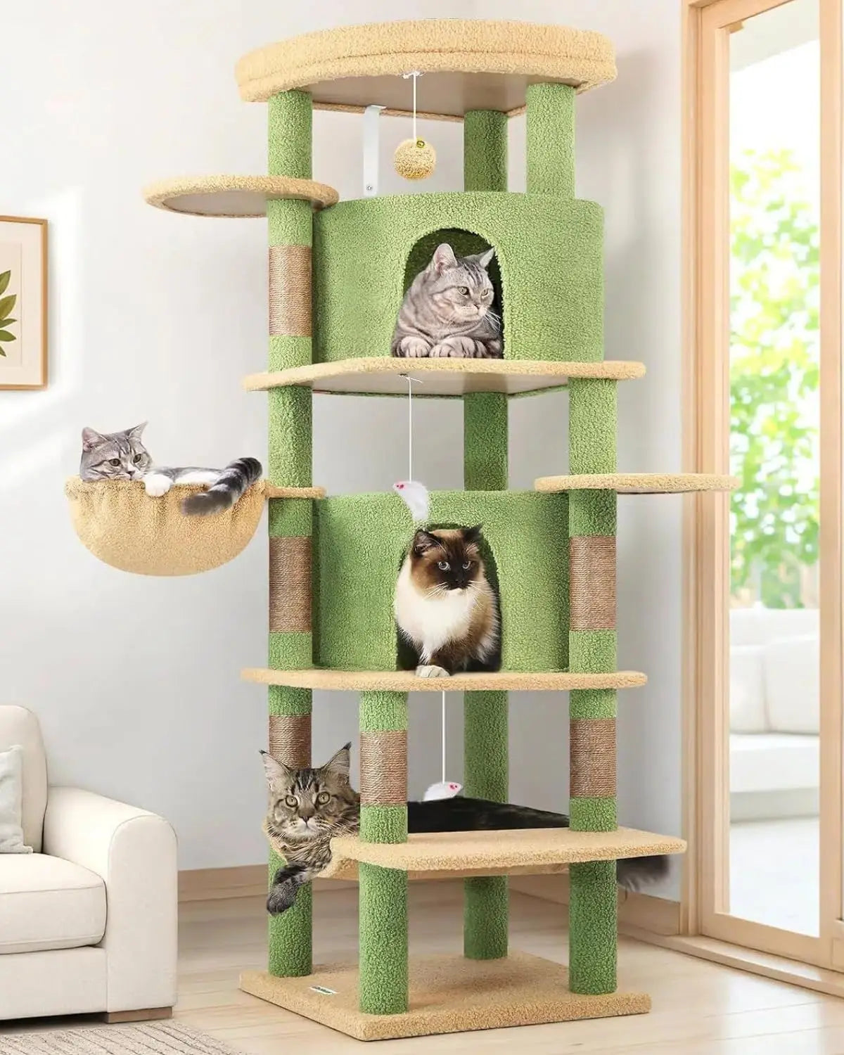 Corner Cat Tree Tower For Indoor Large Cats Four Levels