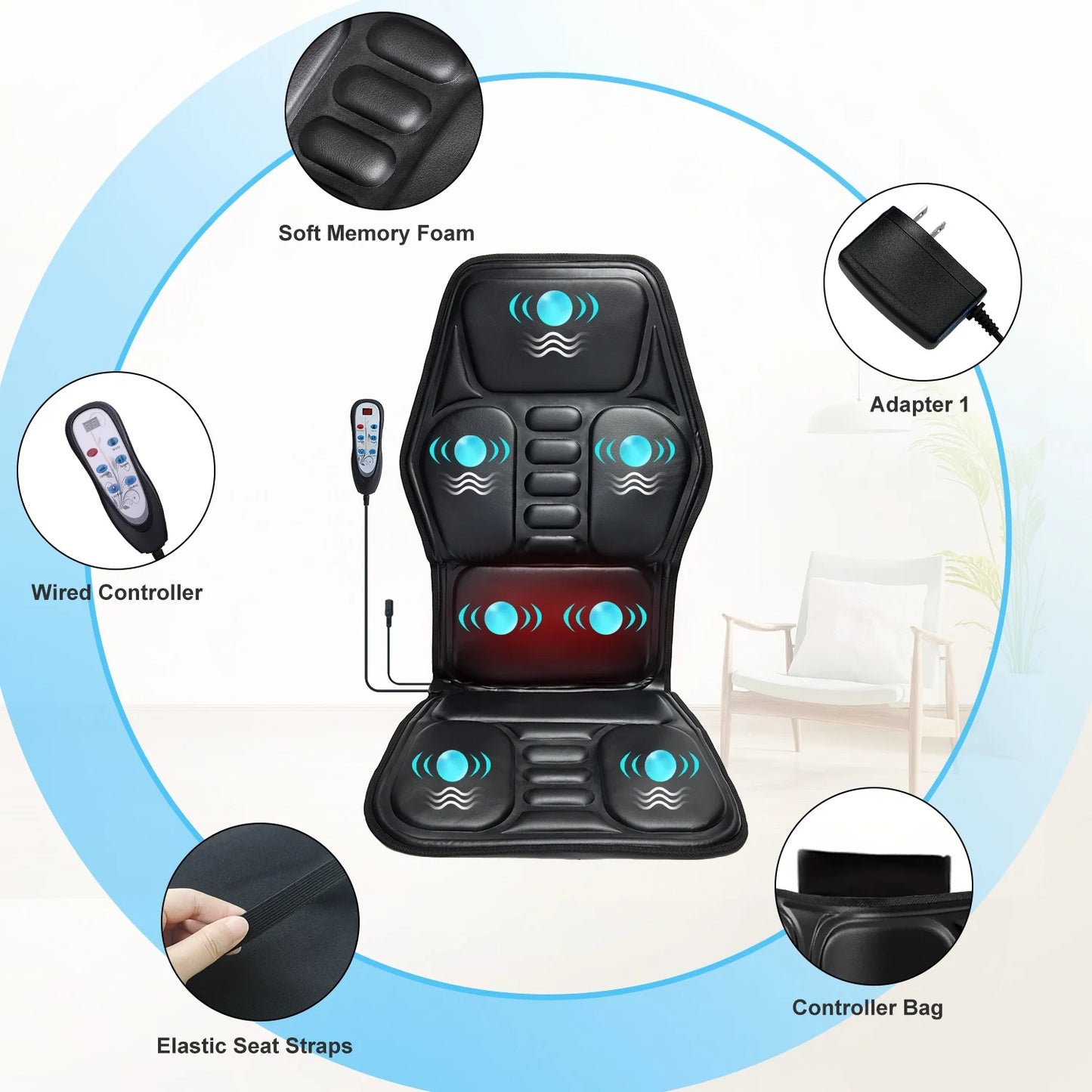 Homemassa Massage Chair Pad With Heat For Pain Relief Now