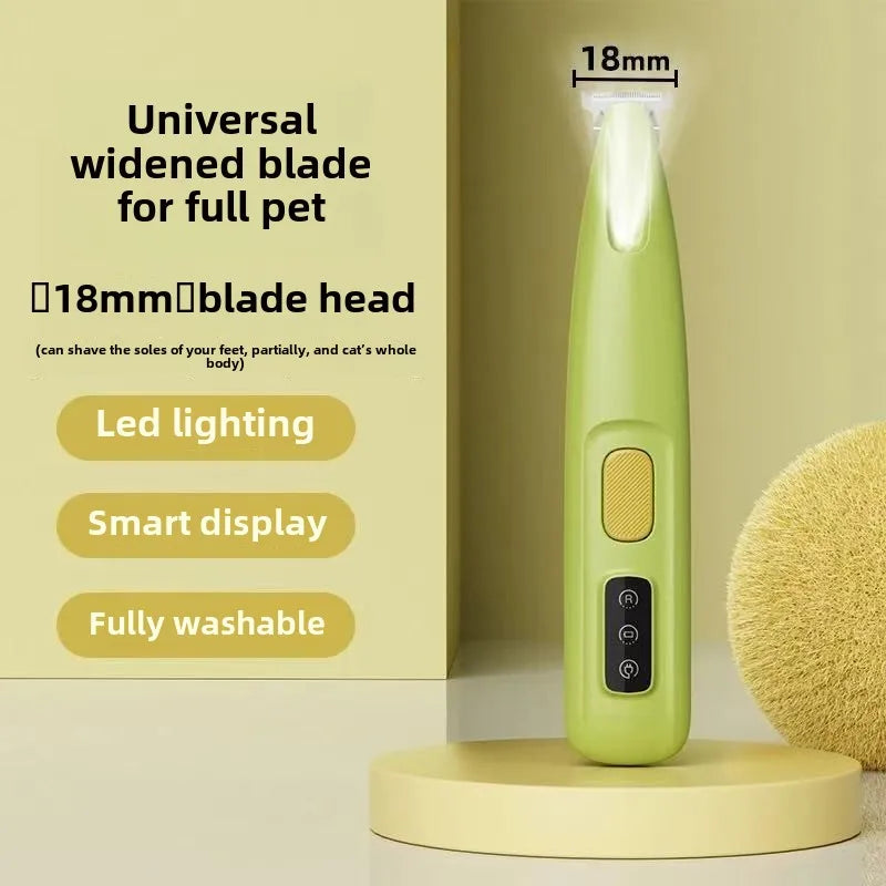 Dog Paw Trimmer With LED Light Waterproof Pet Grooming Clippers