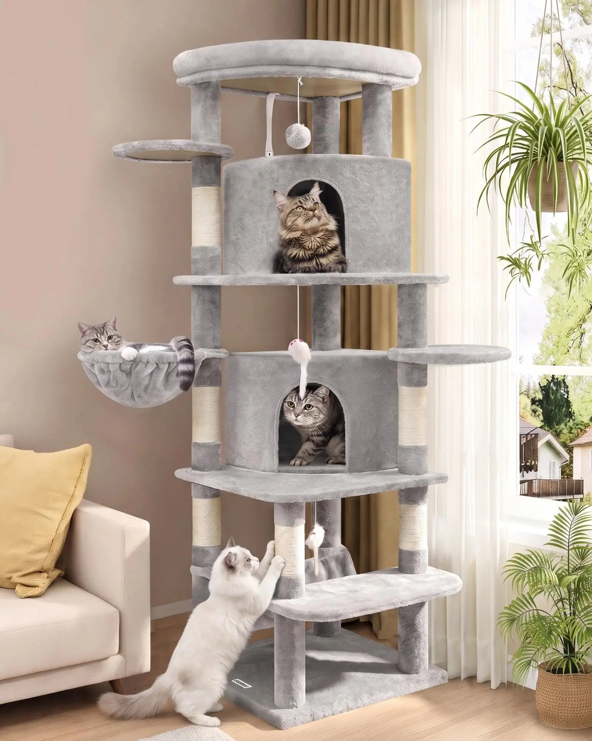 Corner Cat Tree Tower For Indoor Large Cats Four Levels