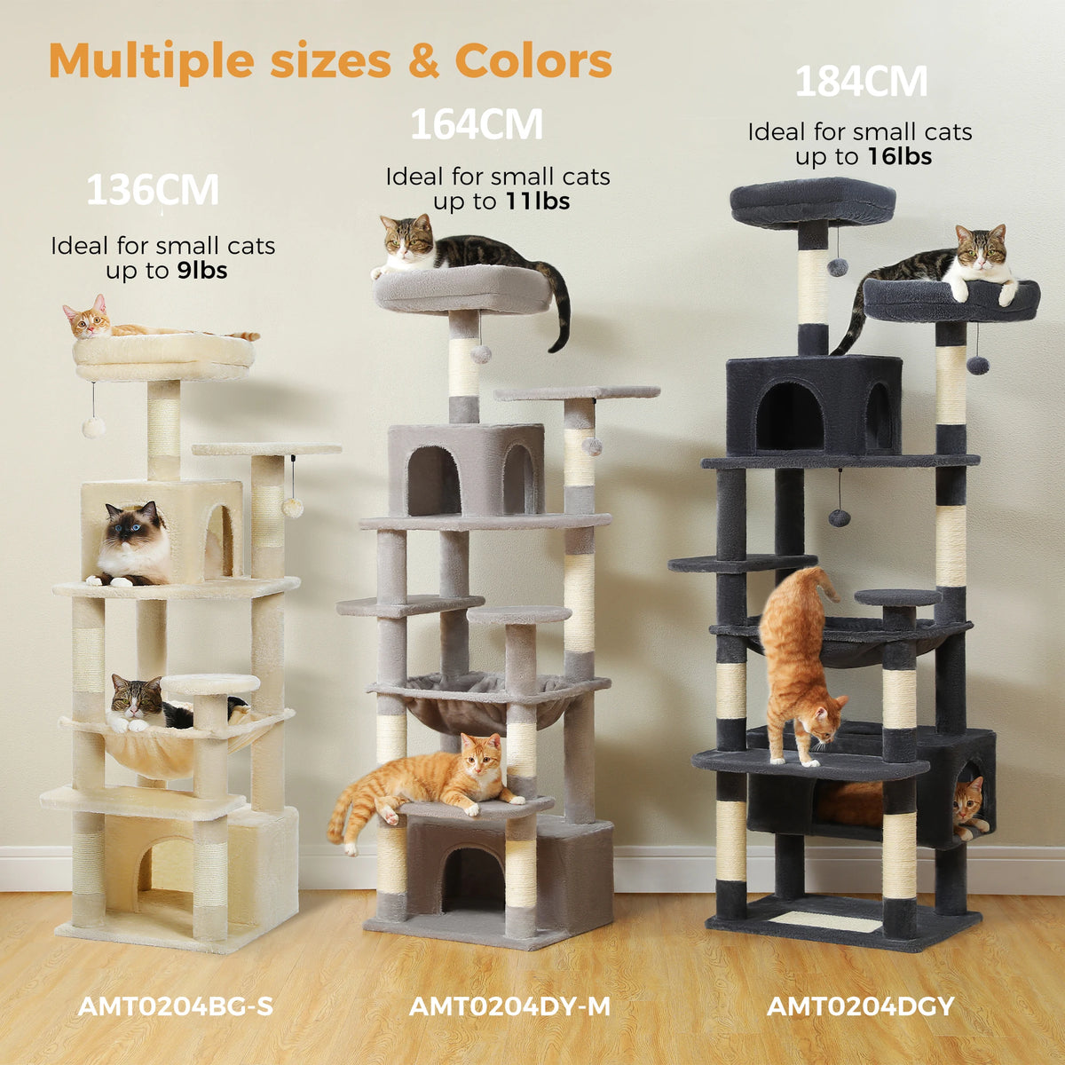 PAWZ Road Large Cat Tree Tower With Scratching Posts Hammock