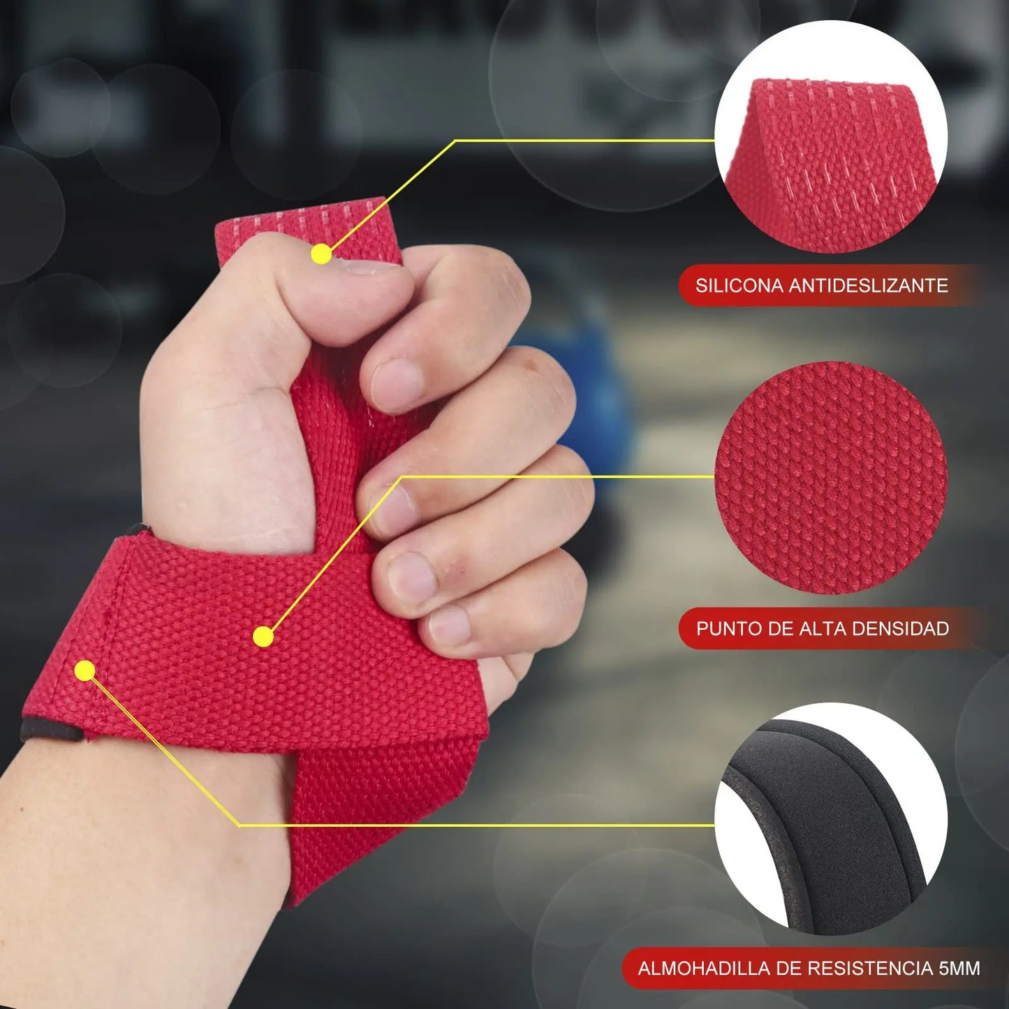 GOUNOD Weightlifting Wrist Straps Adjustable Non Slip Gym Lifting Band