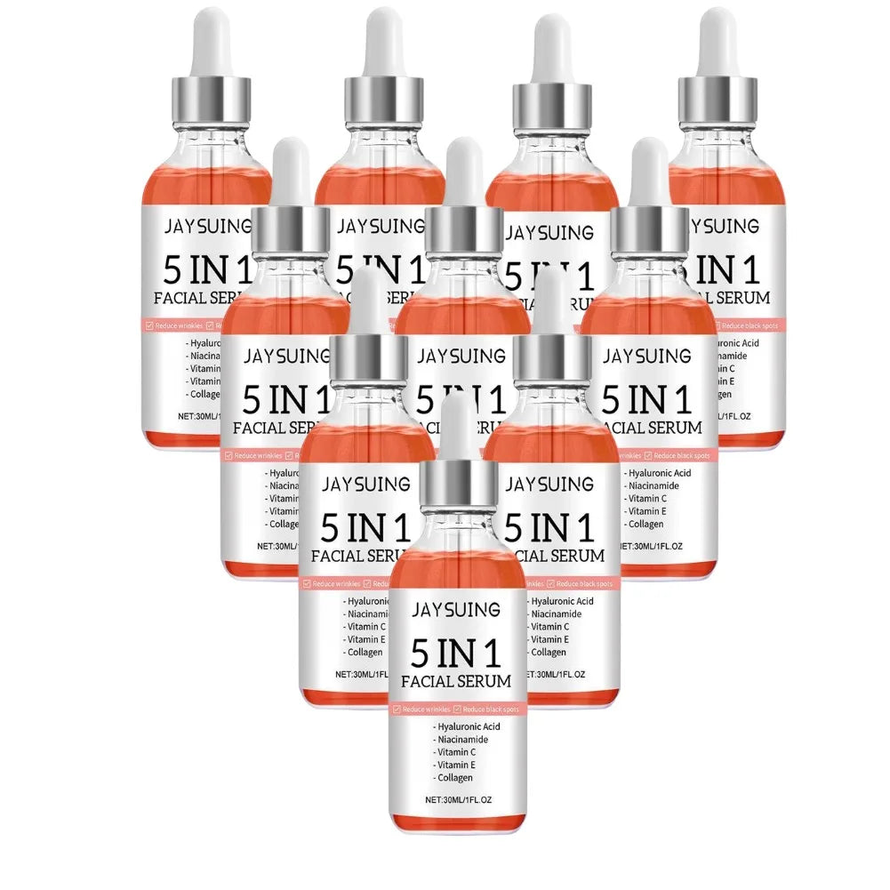 Jaysuing 5 In 1 Hyaluronic Acid Serum Vitamin C Collagen Facial Serum
