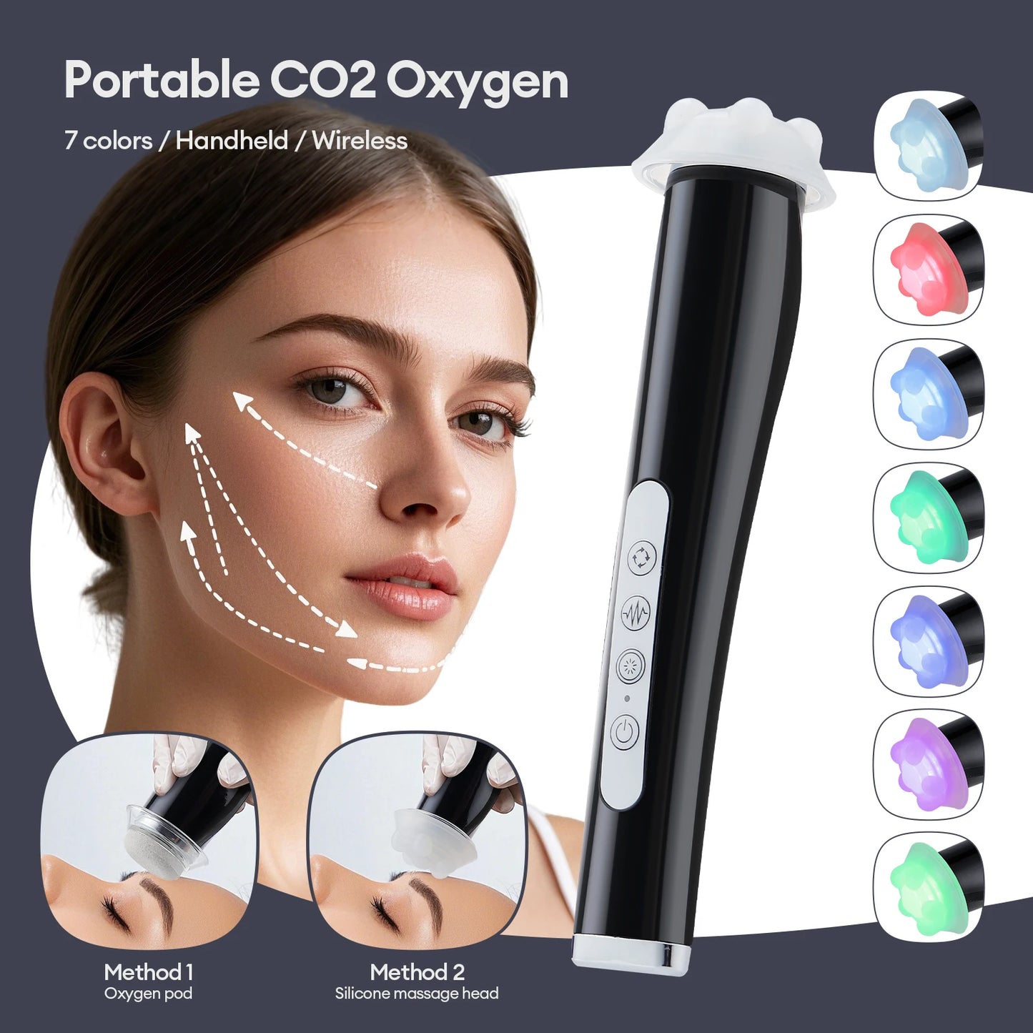 Foreverlily CO2 Oxygen Bubble Pen 5 Gear Facial Cleansing Tool