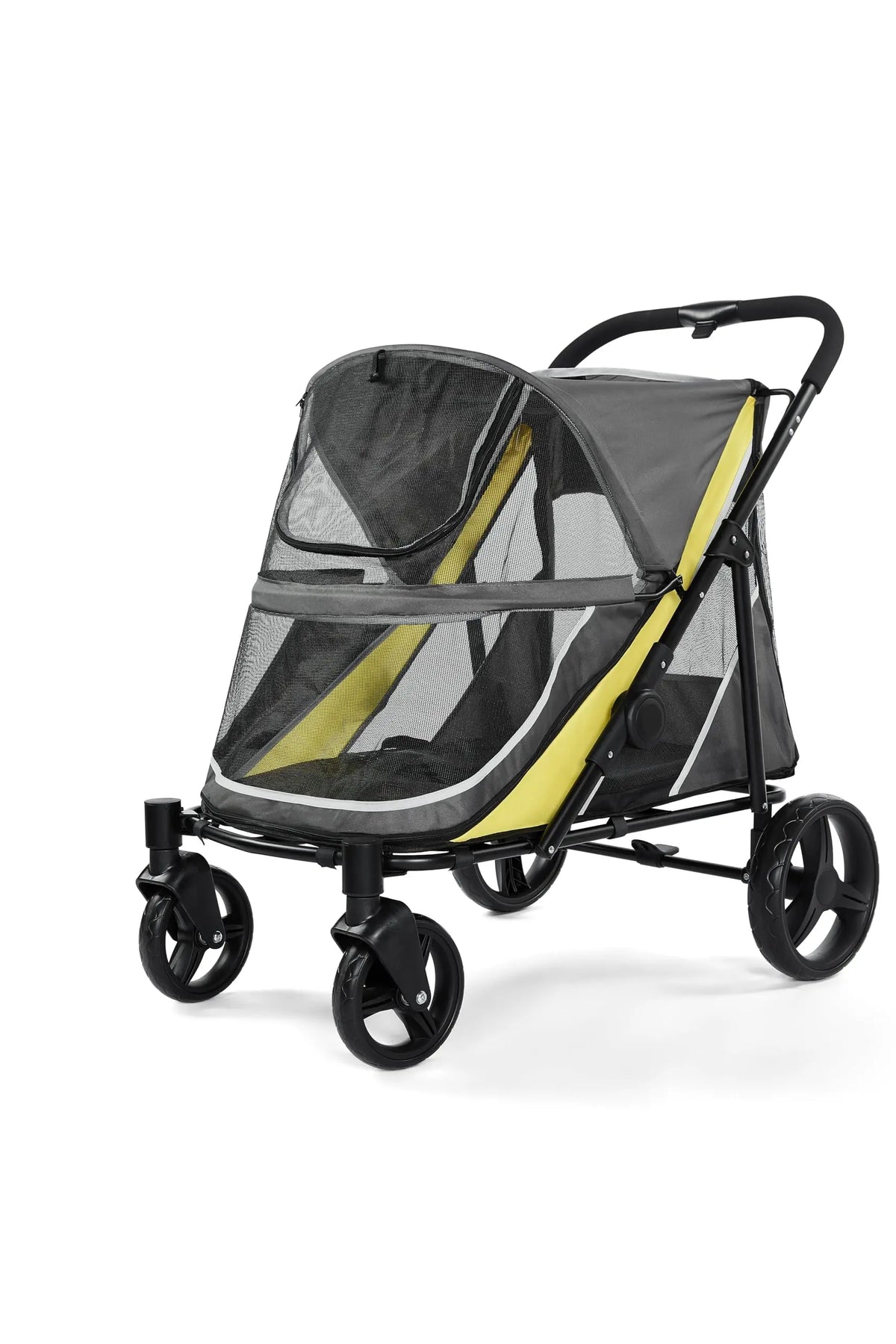 Foldable Dog Stroller With Breathable Mesh Outdoor Pet Carrier