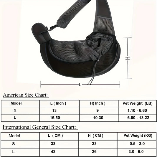 Breathable Pet Sling Carrier for Small Dogs and Cats