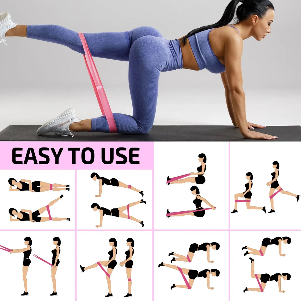 Resistance Loop Bands For Home Gym Yoga And Glute Training