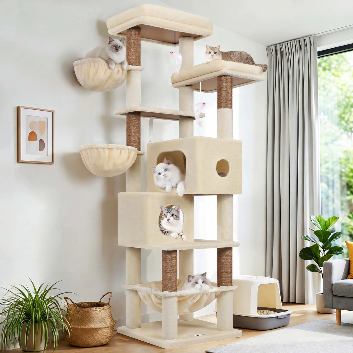 Globlazer Multi-Level Cat Tree With Hammocks And Condos