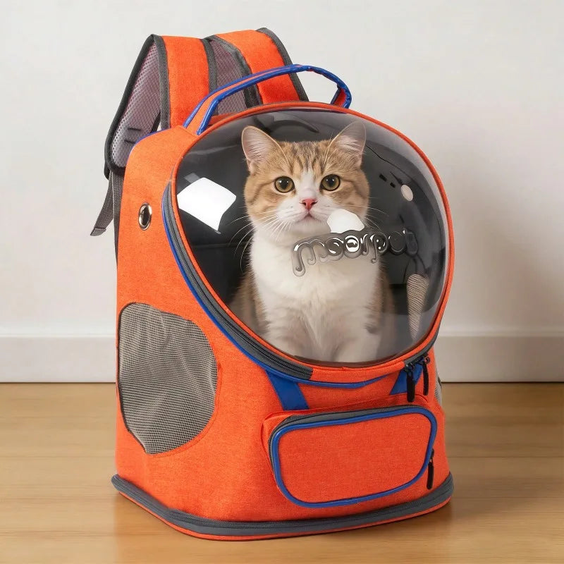 Foldable Breathable Transparent Pet Backpack Carrier For Cats And Dogs