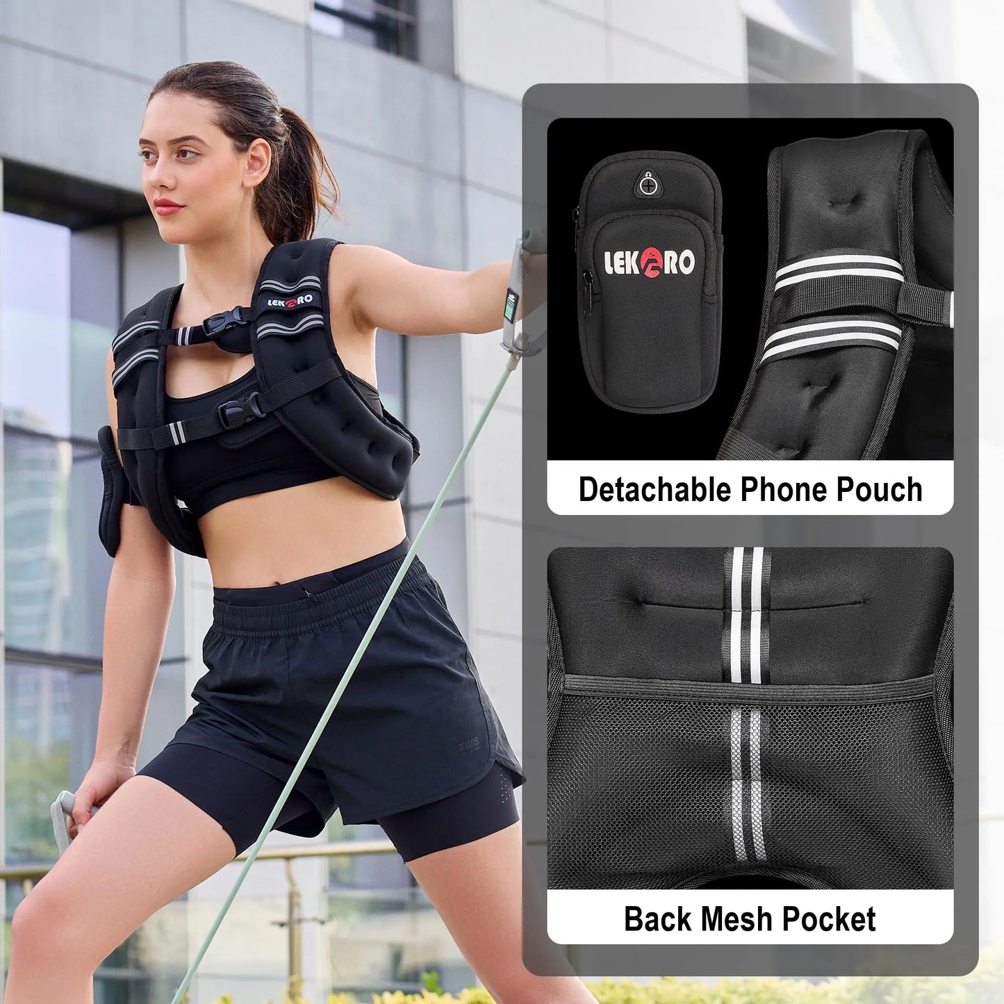 Weighted Vest For Men And Women With Reflective Strips For Running And Walking