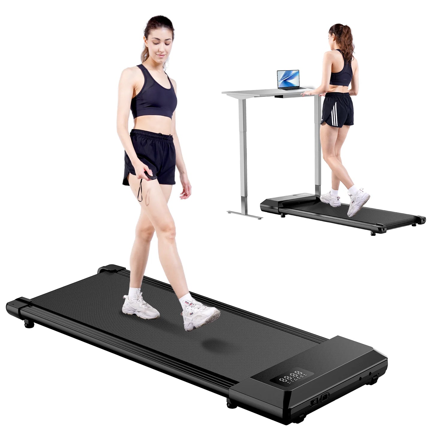 2 In 1 Walking Pad Treadmill For HomeOfficeUnderDesk UltraQuiet