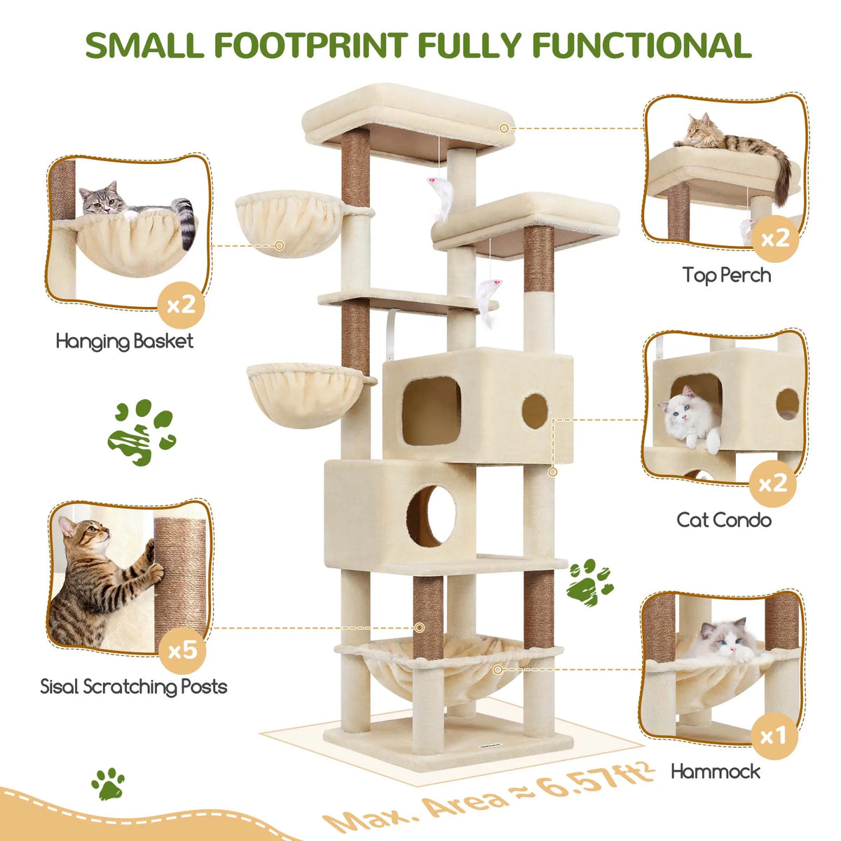 Globlazer Multi-Level Cat Tree With Hammocks And Condos