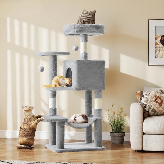 JHK Cat Tree Multi Cat Climbing Tower Sisal Scratching Posts