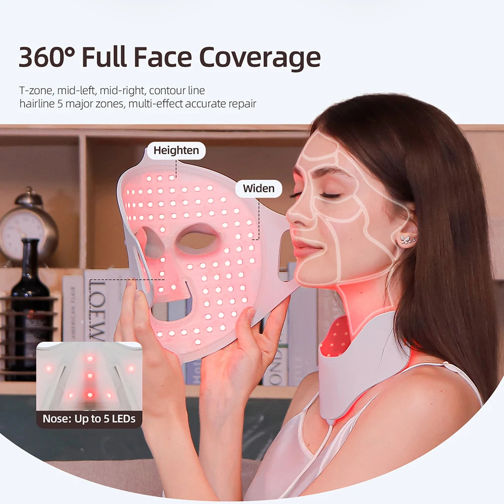 Foreverlily 7 Colors Photon Face Neck LED Mask Silicone