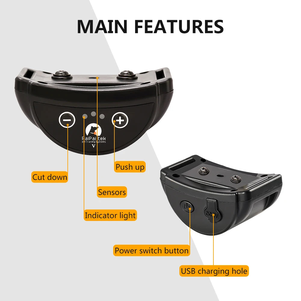 Anti Bark Dog Training Collar With Vibration Rechargeable No Shock