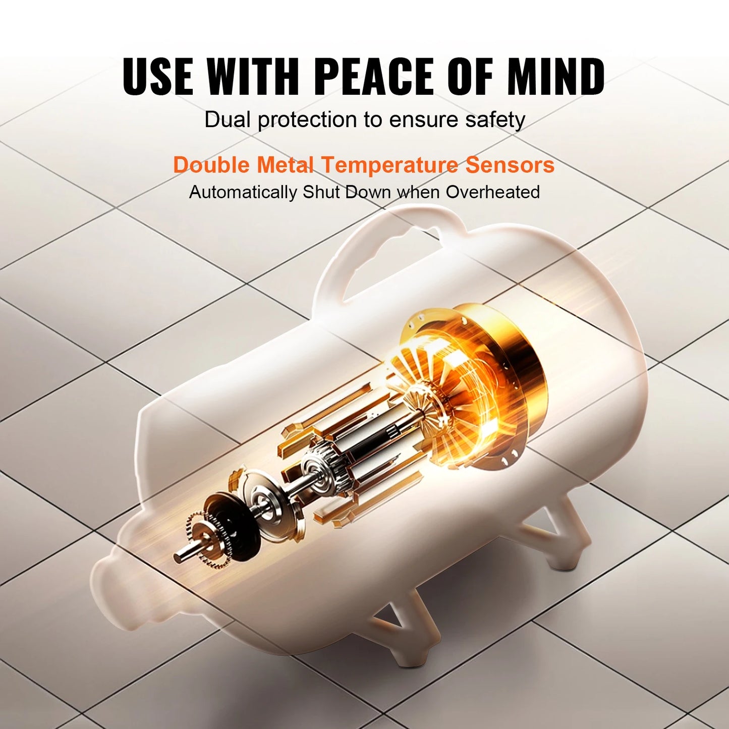 SucceBuy 2000W Dog Blow Dryer With Adjustable Speed Temperature And Nozzles