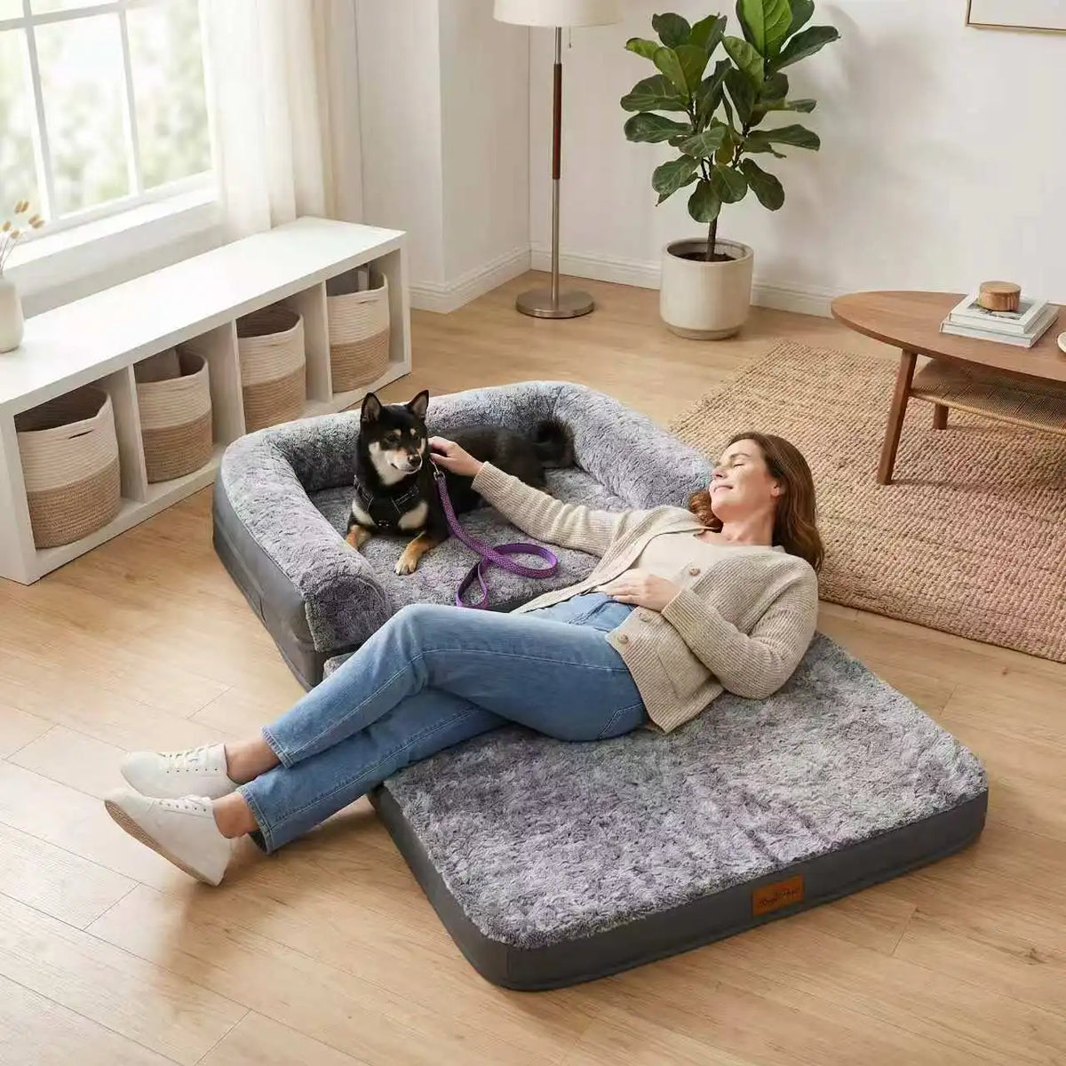 Bingopaw Giant Orthopedic Dog Bed With Washable Cover And Handles