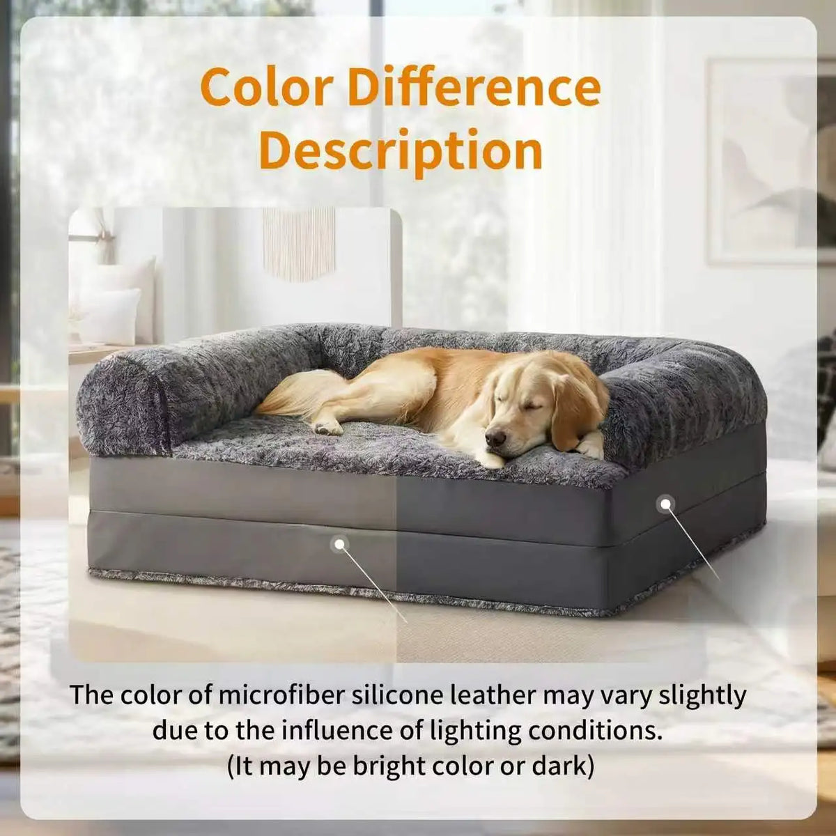 Bingopaw Giant Orthopedic Dog Bed With Washable Cover And Handles
