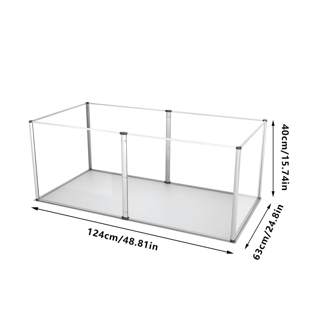 BINGOPAW Clear Acrylic Pet Playpen Whelping Pen Cage Waterproof Pad