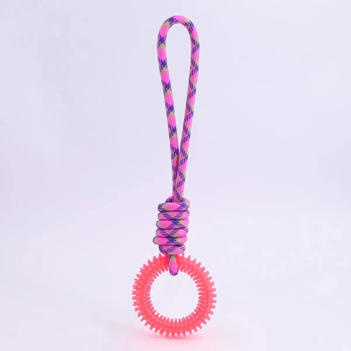 Durable Nylon Rope Dog Chew Toys Colorful Woven Knot Rubber