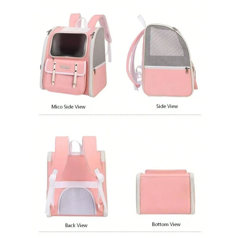 Foldable Cat And Dog Backpack Carrier For Travel And Hiking